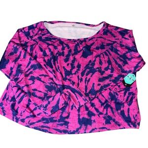Lularoe Balance Off the shoulder Pink Tie Dye Top Plus Size 2X new with tags